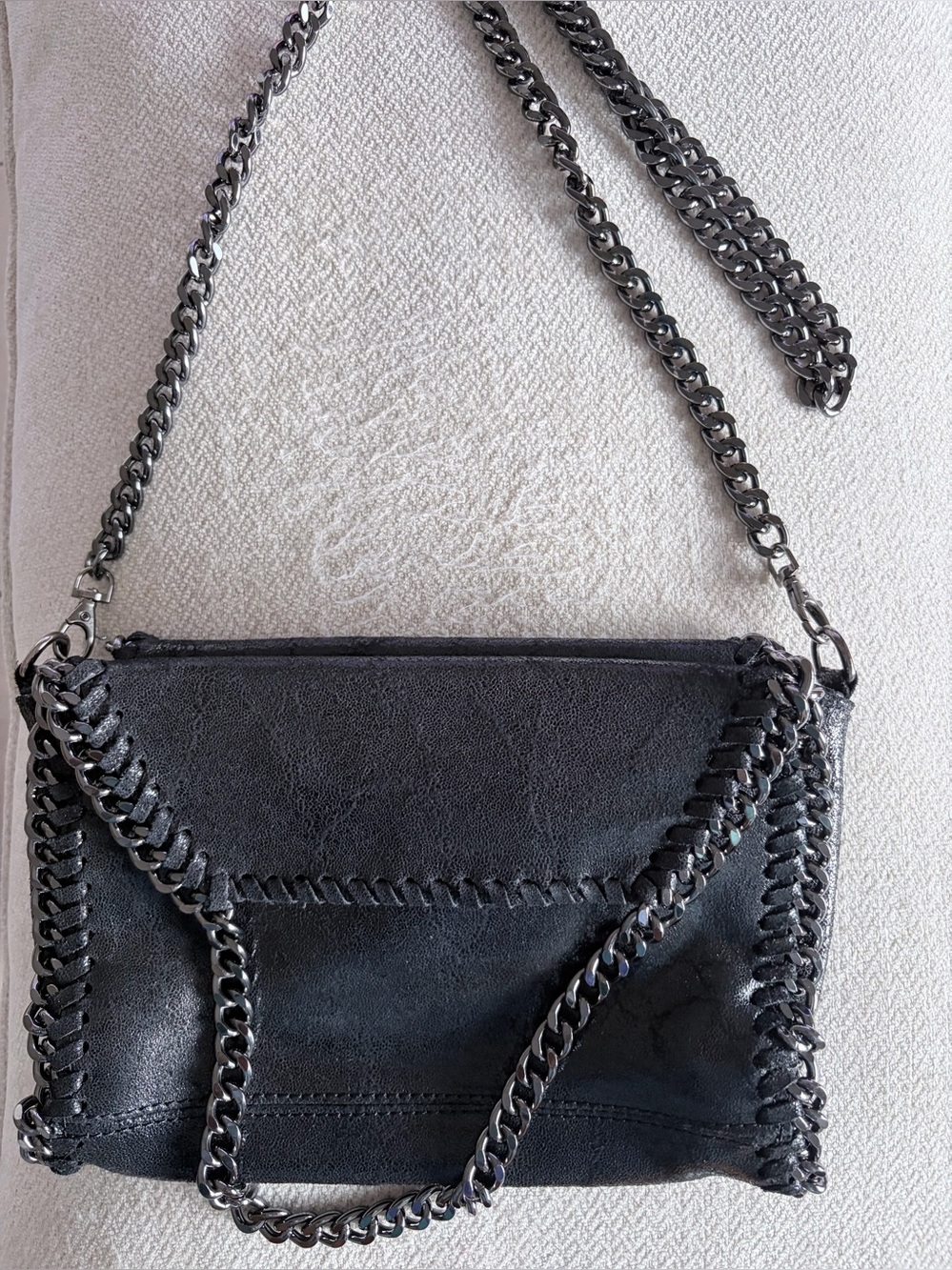 Brand New Italian Genuine Leather Chain-Strap Crossbody - Picture 2 of 10